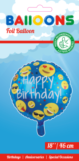Foliopallo emoji happy birthday 46cm - Image 2