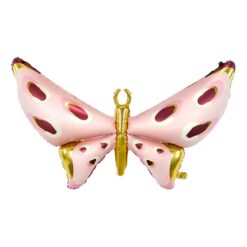 Muotofoliopallo perhonen 110x67 cm vaaleanpunainen