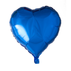 Foliopallo sydän, tummansininen 45cm