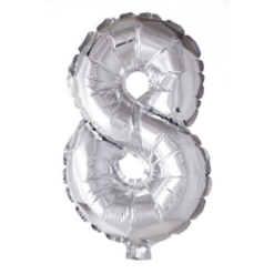 Puhallettava foliopallo nro 8 40cm hopea