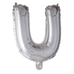 Puhallettava foliopallo U 40cm hopea