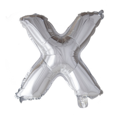 Puhallettava foliopallo X 40cm hopea