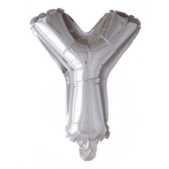 Puhallettava foliopallo Y 40cm hopea