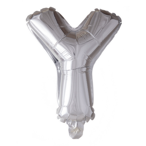 Puhallettava foliopallo Y 40cm hopea