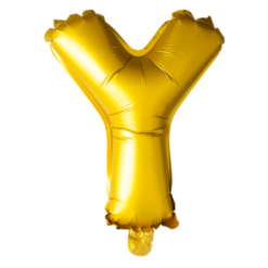 Puhallettava foliopallo Y 40cm kulta