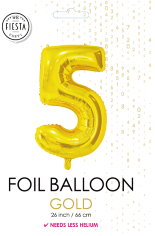 Foliopallo nro 5 66cm kulta - Image 2