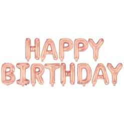 Happy Birthday Ilmapallobanneri -Ruusukulta