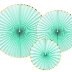 Ruusukkeet 3kpl minttu kultareunalla