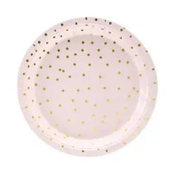 Pienet lautaset Polkadots vaaleanpunainen 6kpl