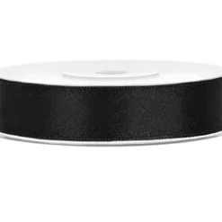 Satiininauha 1,2cm / 25m musta