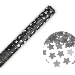 Konfettitykki 40cm, hopea tähdet