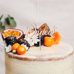 Onnea ristillä-puinen kakkukyltti