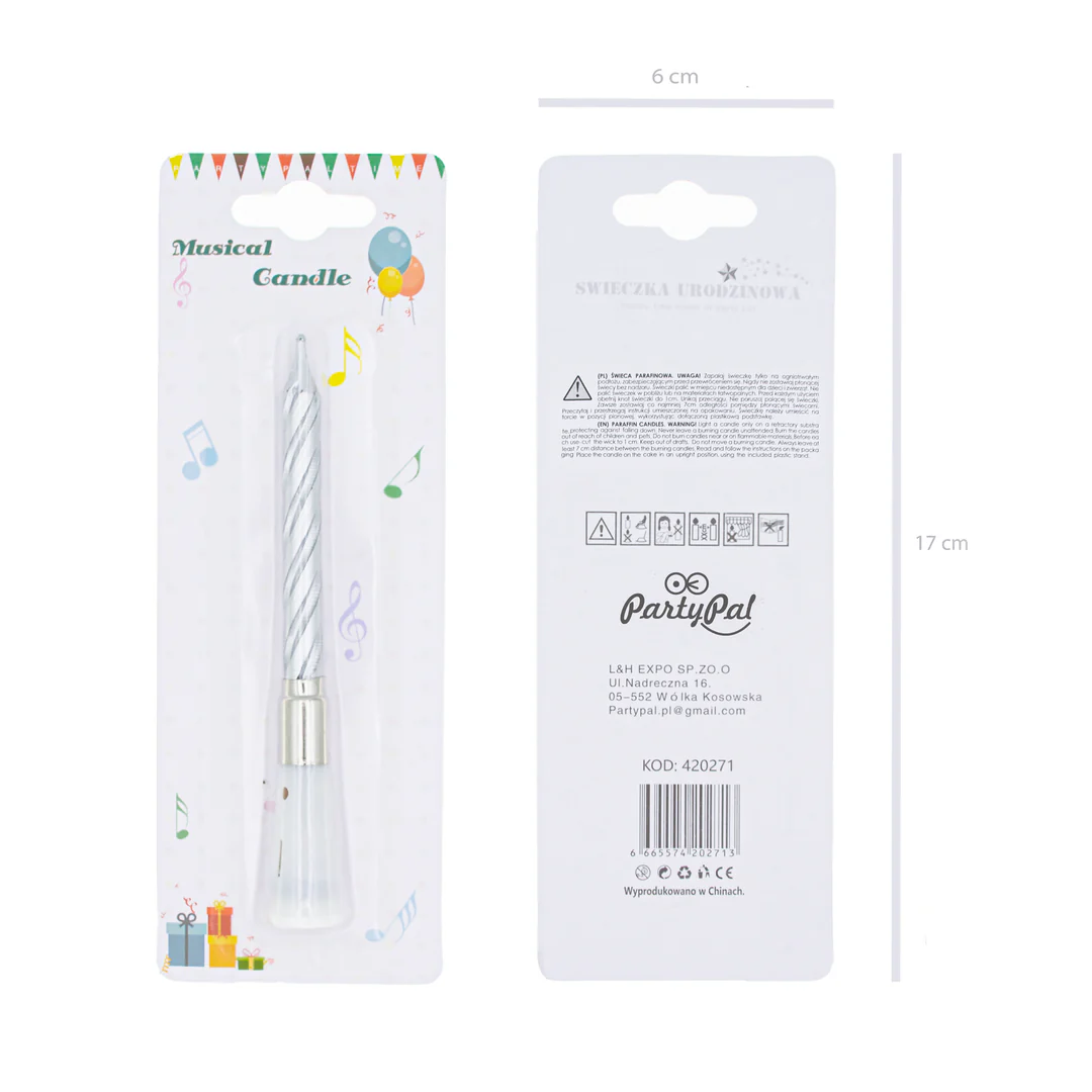 Soiva syntymäpäiväkynttilä hopea - Image 2