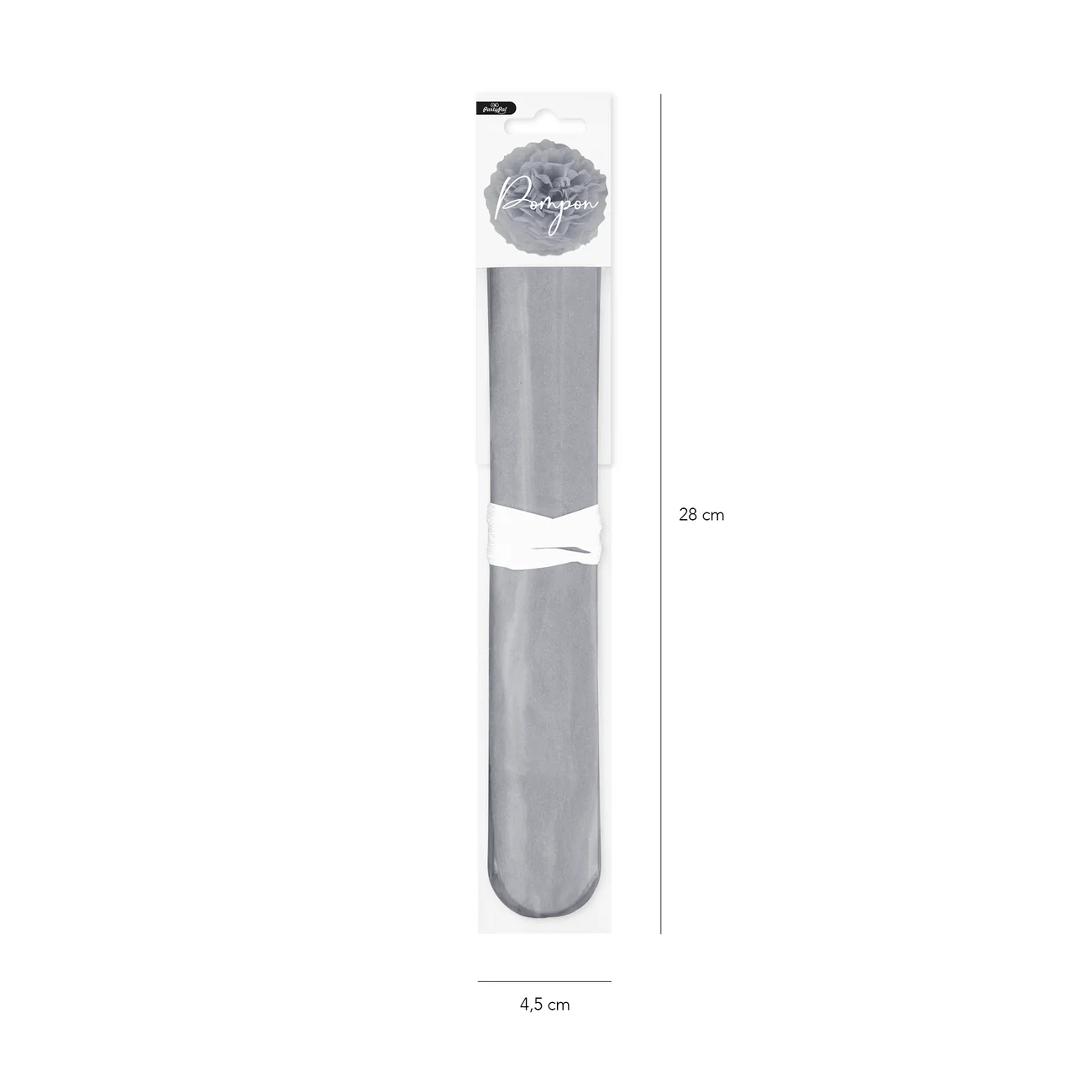 Pompom harmaa, 25cm - Image 2