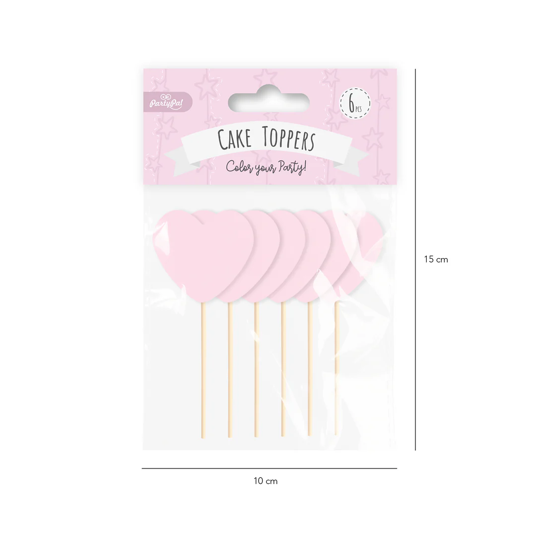 Koristetikut sydän vaaleanpunainen 6kpl - Image 2