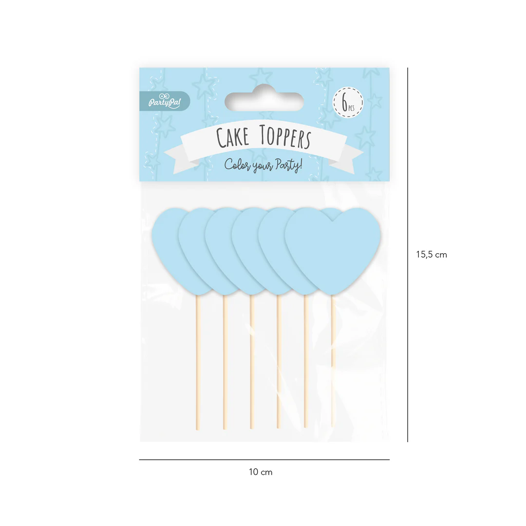 Koristetikut sydän vaaleansininen 6kpl - Image 2