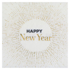 Lautasliinat Happy New Year -white 33 x 33 cm