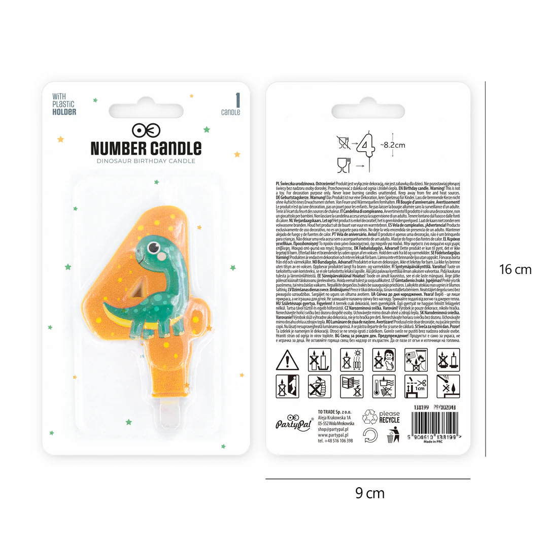 Numerokynttilä 4 dino - Image 3