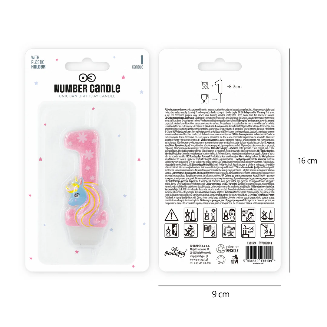 Numerokynttilä 1 yksisarvinen - Image 3