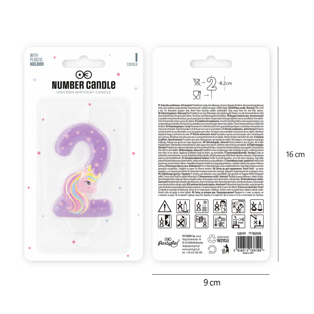 Numerokynttilä 2 yksisarvinen - Image 3