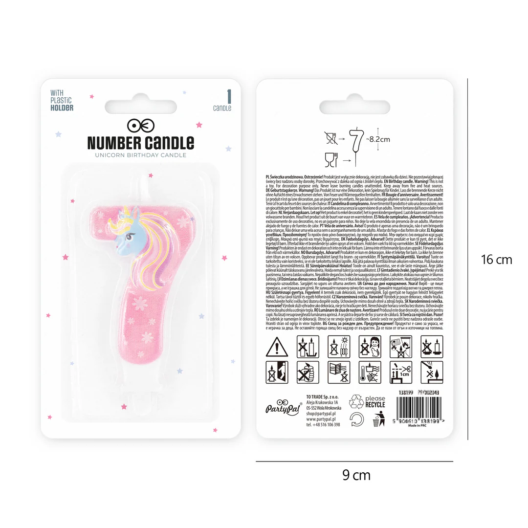 Numerokynttilä 7 yksisarvinen - Image 3