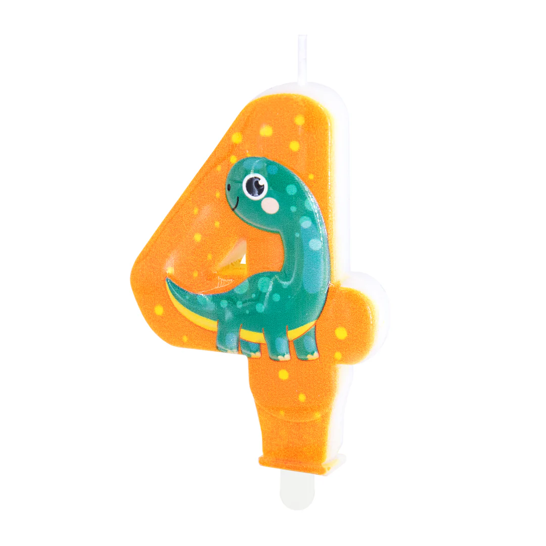Numerokynttilä 4 dino