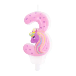 Numerokynttilä 3 yksisarvinen