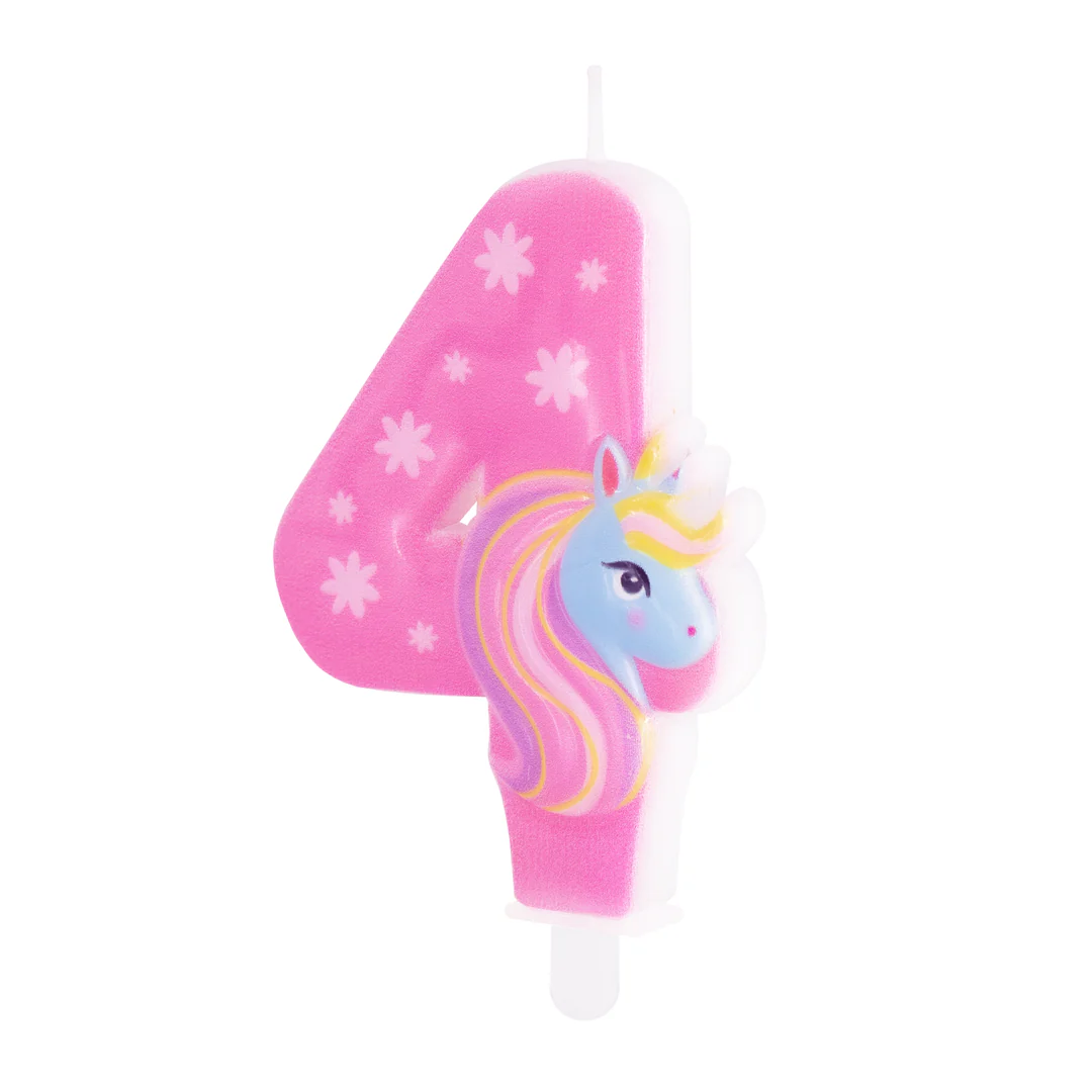 Numerokynttilä 4 yksisarvinen