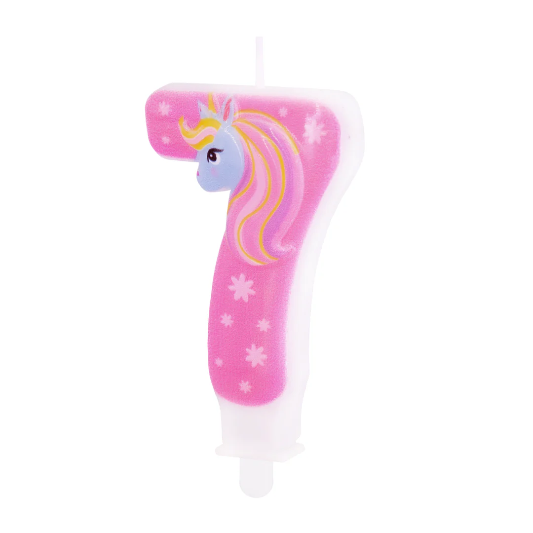 Numerokynttilä 7 yksisarvinen