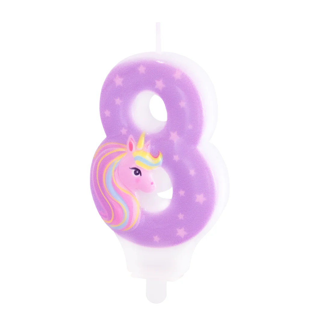 Numerokynttilä 8 yksisarvinen