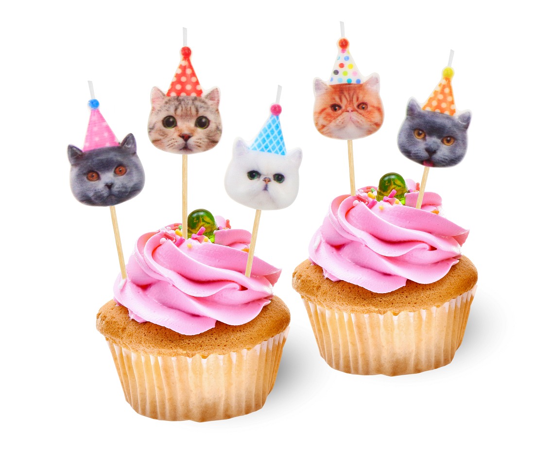 Kakkukynttilät kissat 5kpl - Image 2