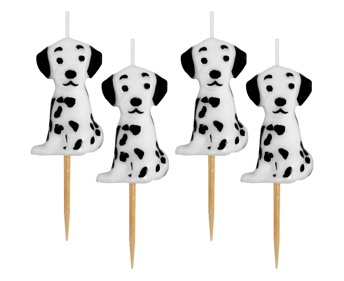 Kakkukynttilät dalmatialaiset 4kpl