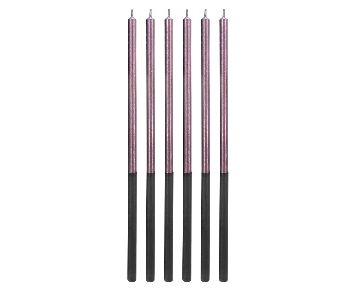 Pitkät kakkukynttilät lila 6kpl