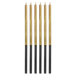 Pitkät kakkukynttilät kulta 6kpl