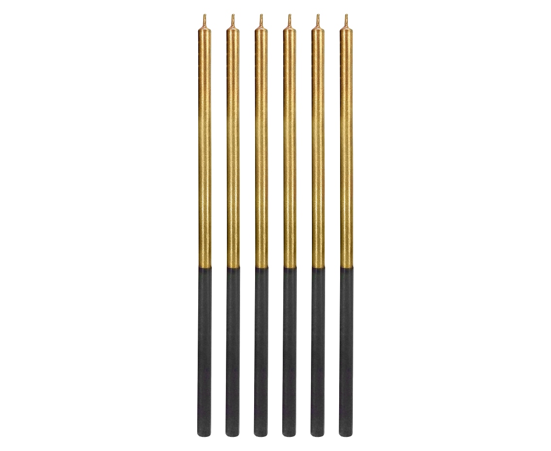 Pitkät kakkukynttilät kulta 6kpl