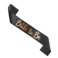 Olkanauha Bride to be musta-ruusukulta