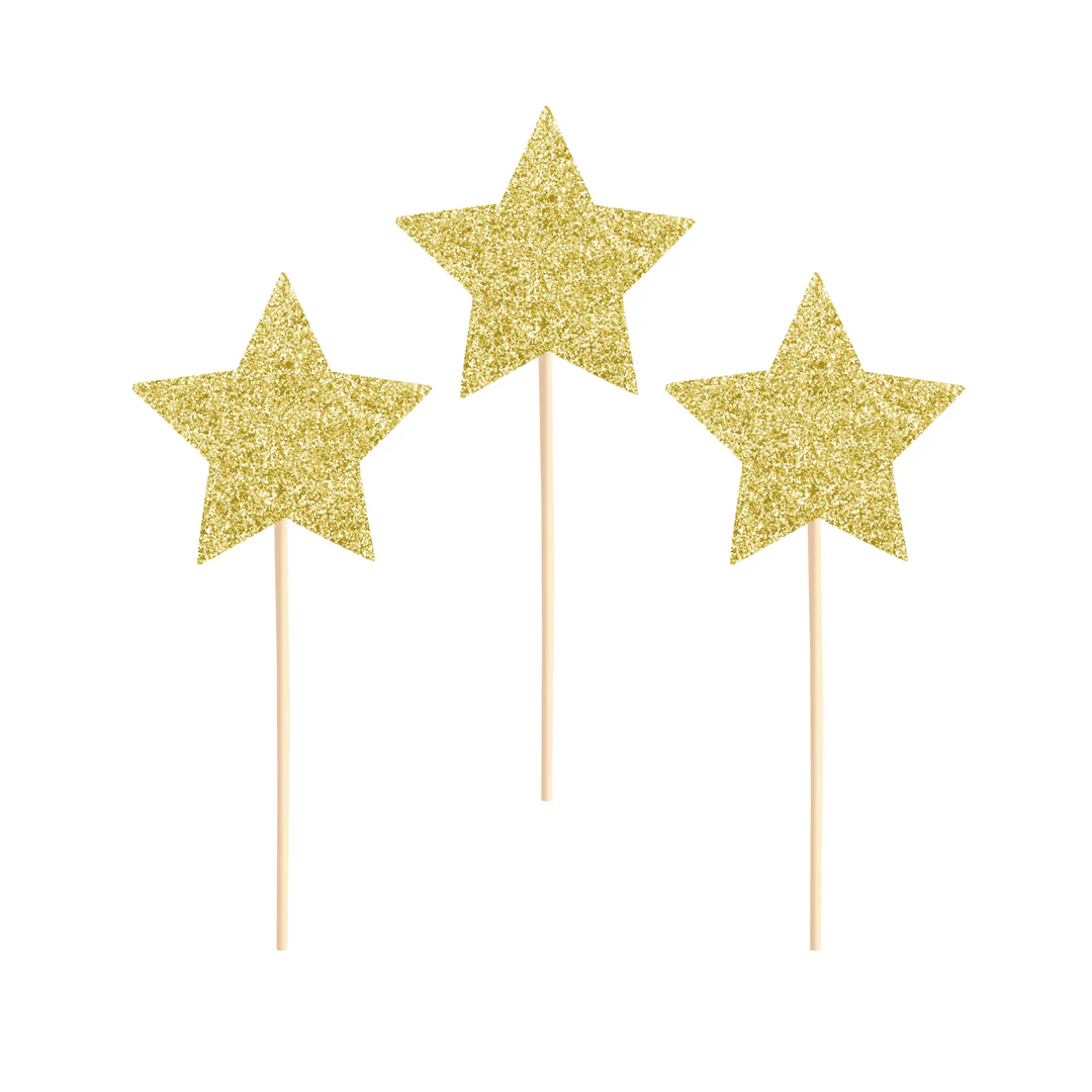 Koristetikut tähti kultainen 6kpl