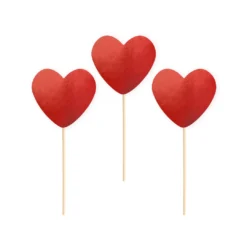 Koristetikut sydän punainen 6kpl