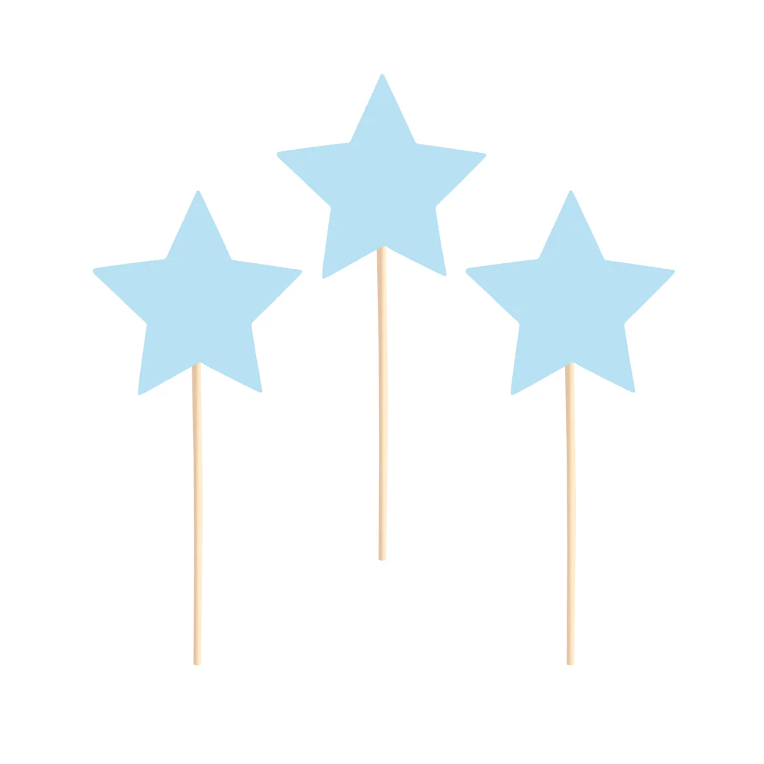 Koristetikut tähti vaaleansininen 6kpl