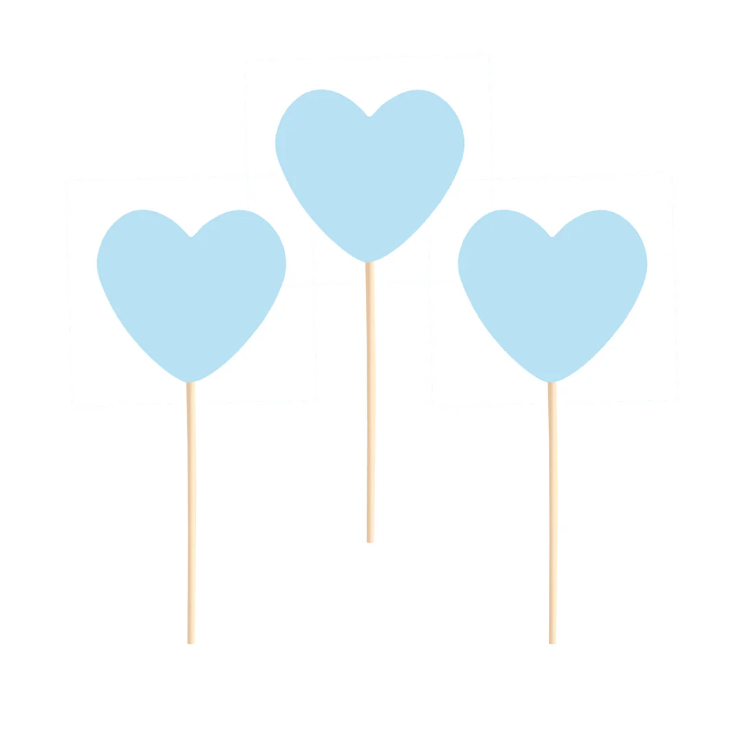 Koristetikut sydän vaaleansininen 6kpl