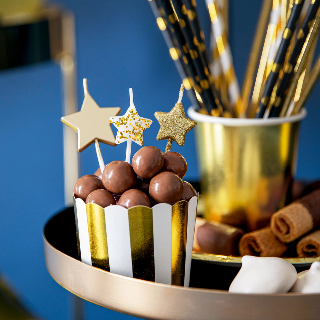 Tähtikynttilät kultaiset 5kpl - Image 3