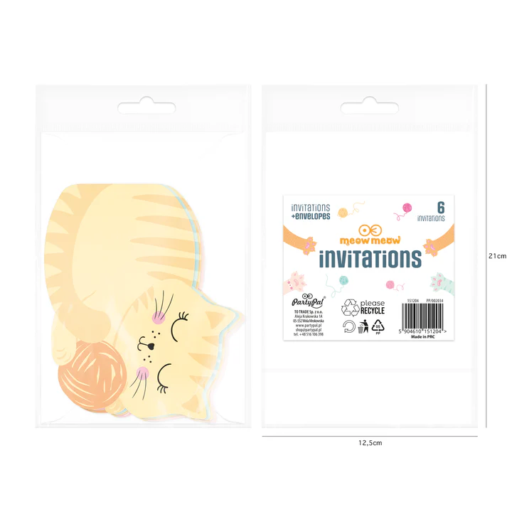 Kissa -kutsukortit 6kpl - Image 5