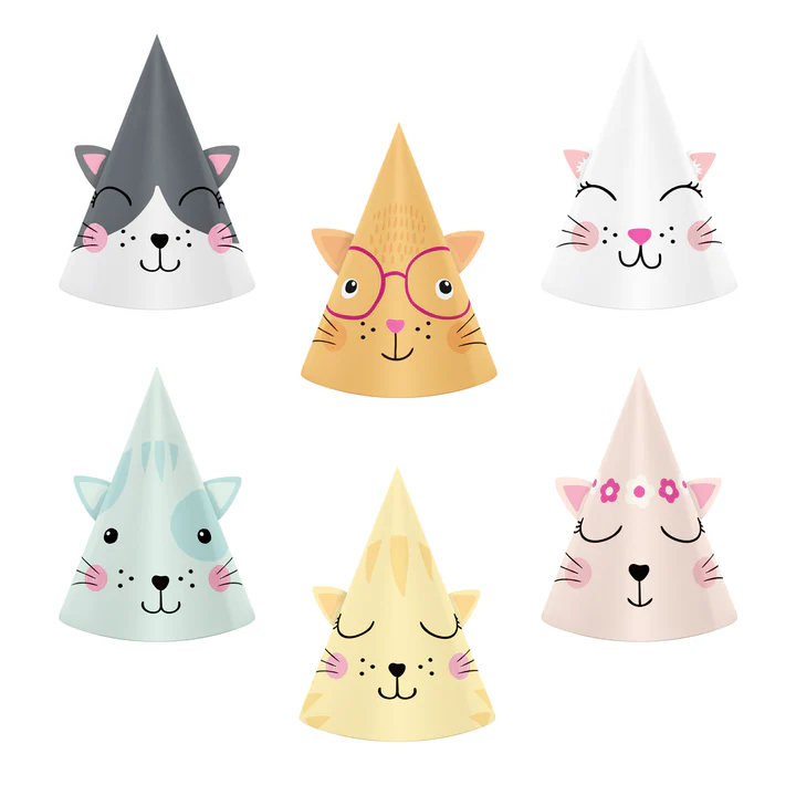 Kissa -juhlahatut 6kpl