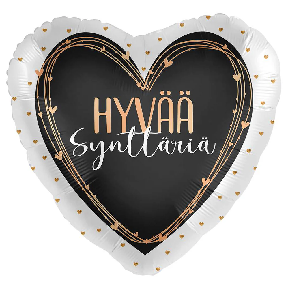 Foliopallo sydän, hyvää synttäriä