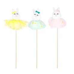 Pääsiäispupu mekossa-koristetikut