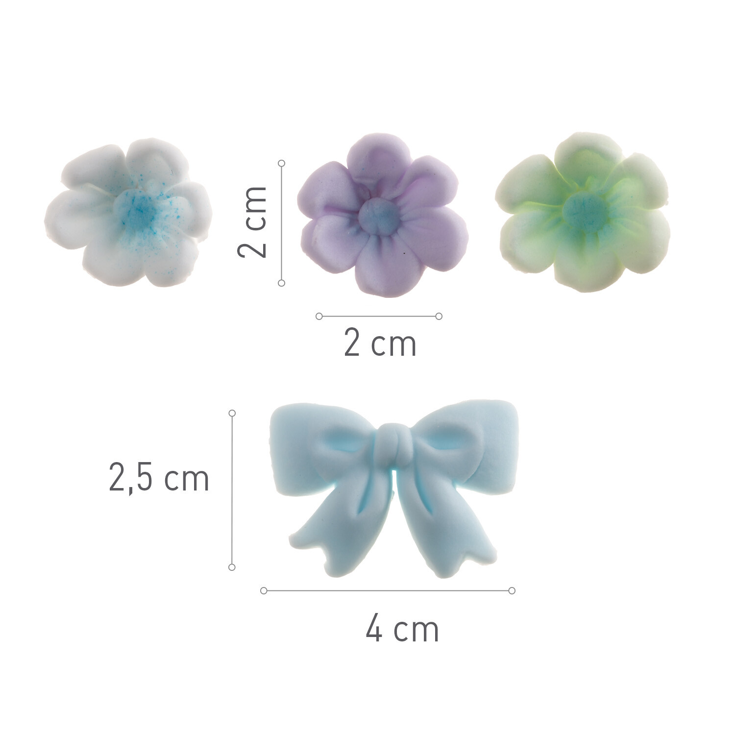 Sokerikoriste rusetit ja kukat vaaleansininen - Image 2