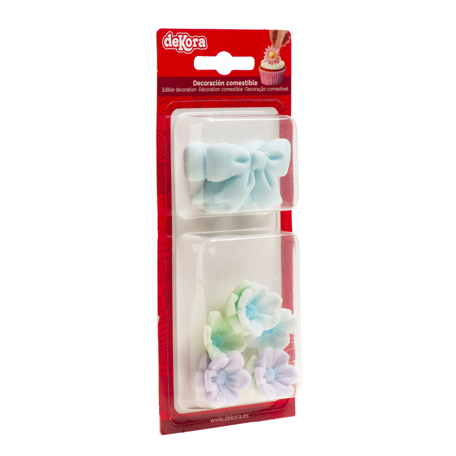 Sokerikoriste rusetit ja kukat vaaleansininen - Image 3