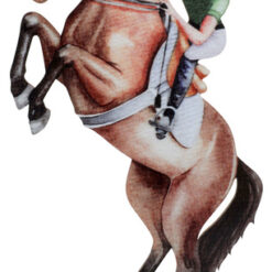 Hevonen ja ratsastaja-puukoriste