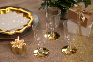 Viinilasit kullanvärisellä jalalla 6 kpl - Image 2