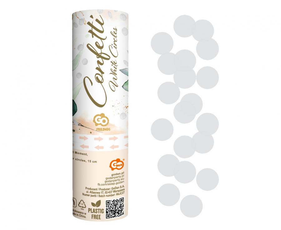 Konfettitykki 15cm valkoinen